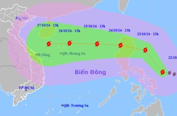 Bão Trami sẽ giật cấp 14, sóng biển cao 6-8 m, hướng vào Việt Nam