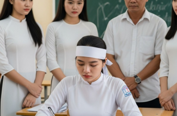 Nữ sinh đội khăn tang đi thi – câu chuyện phía sau khiến cả trường rơi lệ… Nữ sinh đội khăn tang đi thi – câu chuyện phía sau khiến cả trường rơi lệ…