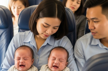 Người mẹ đơn thân bị mắng mỏ vì để 2 con sinh đôi khóc trên máy bay, đúng lúc không biết phải làm sao thì người đàn ông ngồi ghế bên cạnh đã đưa ra một yêu cầu khiến cô sững người