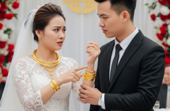 Đám cưới, mẹ chồng trao kiềng vàng, lắc vàng 2 cây, nhưng nhìn chữ khắc trên đó tôi lập tức hủy hôn Đám cưới, mẹ chồng trao kiềng vàng, lắc vàng 2 cây, nhưng nhìn chữ khắc trên đó tôi lập tức hủy hôn