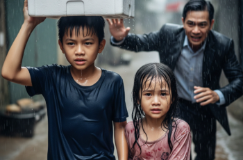Hai anh em xin cơm thừa chạy về cho mẹ nằm liệt – không ngờ gặp lại ba trong hình hài một tỷ phú…