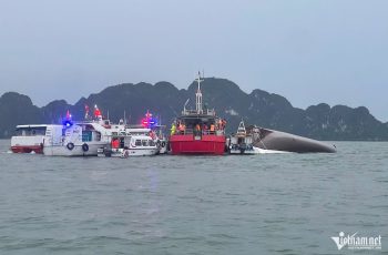 Vụ lật tàu Vịnh Xanh 58 trên vịnh Hạ Long: Tìm thấy thithe bé trai gần đảo Ti Tốp Vụ lật tàu Vịnh Xanh 58 trên vịnh Hạ Long: Tìm thấy thithe bé trai gần đảo Ti Tốp