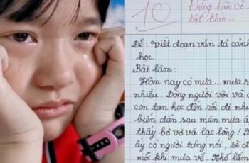 Học sinh tiểu học viết bài văn, chỉ 8 dòng mà khiến cô giáo bật khóc và lập tức chấm 10 điểm Học sinh tiểu học viết bài văn, chỉ 8 dòng mà khiến cô giáo bật khóc và lập tức chấm 10 điểm