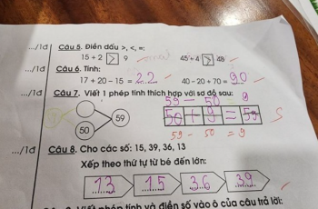 Con làm toán 50 + 9 = 59 bị cô gạch sai, mẹ tức tốc đi hỏi, 100% mọi người đều nói: Cô đúng! Con làm toán 50 + 9 = 59 bị cô gạch sai, mẹ tức tốc đi hỏi, 100% mọi người đều nói: Cô đúng!