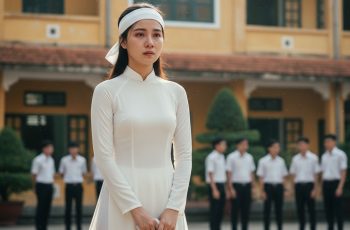 Nữ sinh đội khăn tang đi thi – câu chuyện phía sau khiến cả trường rơi lệ…