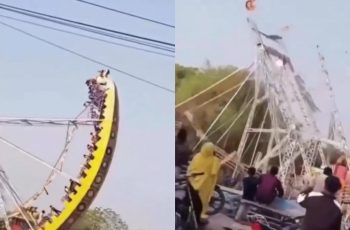 Sập đu quay khổng lồ ở hội chợ, 14 học sinh bị thương